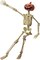 16in Halloween Posable Skeleton Pumpkin Full Body Skeleton Decor with Movable Joints Spooky Hanging Ghost Skeleton for Yard Garden Lawn Haunted House Graveyard Props